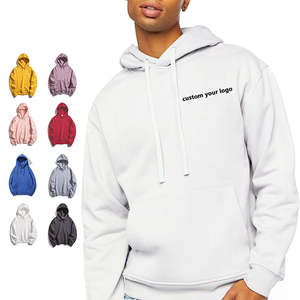 Sudadera con capucha de algodón teñido liso con estampado personalizado, ropa de calle unisex, Jersey holgado de gran tamaño - Product Image 1