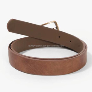 Último diseño personalizado hecho a mano natural marrón arnés cuero hombres moda casual cinturón para jeans o propósito casual - Product Image 5