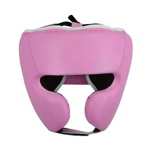 Casque de boxe en cuir PU bleu et blanc unisexe pour adultes, casque de protection sportif avec fermeture à boucle et crochets - Product Image 6