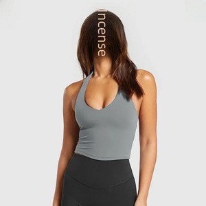 Deportes gimnasio mujeres activas Tops verano sin mangas mujer tanque Yoga chaleco correr chaleco delgado sin costuras Yoga entrenamiento corto Fitness Tops - Product Image 5