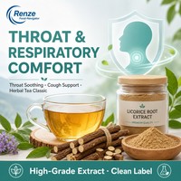 Extrait de racine de réglisse, acide glycyrrhizique 20% 98%, poudre fine, extrait botanique pour suppléments et pastilles