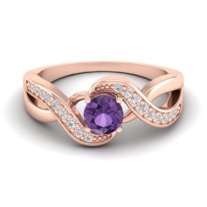 Bague REYES en argent sterling 925 avec moissanite certifiée GRA et améthyste, pour femmes, cadeau d'anniversaire de luxe - Product Image 1