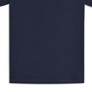 Piqué liso azul marino ecológico informal para hombre para polo 100% algodón Spandex patrón sólido con media manga y botones - Product Image 3