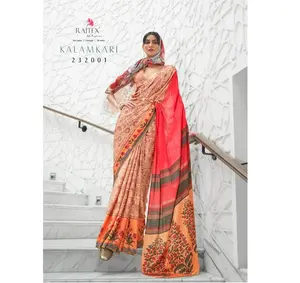 Modern Style Latest Designer Outfit Pure Silk Crepe Digital Printed Saree For Women Fashion Wholesaler Online Shopping India