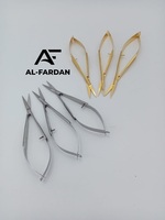 Ciseaux à sourcils russes plaqués or et finition polie miroir, lame incurvée et aiguisée en acier inoxydable pour la coupe des sourcils