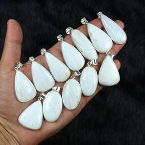 Joyería colgante de piedras preciosas de scolecite blanco natural, conjunto de bisel personalizado, joyería colgante al por mayor para venta al por menor - Product Image 6