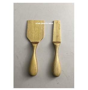 Vente directe d'usine Vaisselle de qualité Cuillère à salade en bois et fourchette Ensemble de service à salade avec poignée ronde pour hôtel - Product Image 1