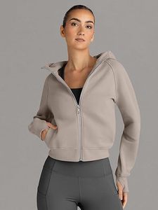 Sweats courts zippés de haute qualité pour femmes Tenues d'automne en polaire Sweats à capuche confortables et décontractés - Product Image 4