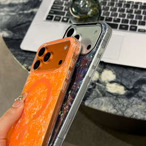 Coque de téléphone portable magnétique en TPU époxy à motif coquillage doré, style Ins, pour 14 Plus 13 Pro Max, antichoc, logo personnalisable - Product Image 4