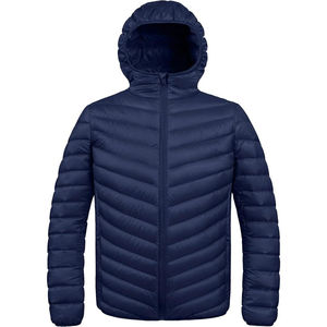Veste matelassée en polaire confortable à fermeture éclair de couleur unie décontractée pour homme, col montant chaud, automne hiver, tissu brodé OEM - Product Image 1