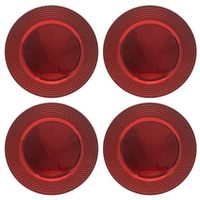 Assiettes de Présentation en Polypropylène 33cm Réutilisables pour Mariages, Dîners, Fêtes de Noël et Décoration de Table