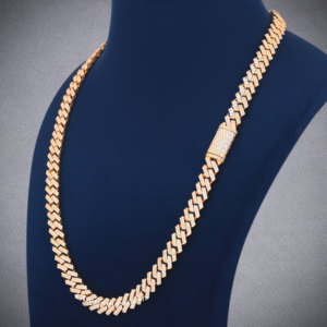 Bijoux personnalisés à la mode luxueux 925 argent étincelant VVS clarté Moissanite étincelant brillant diamant chaîne cubaine - Product Image 5