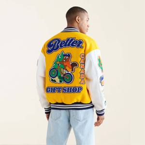 Custom Embroidery Chenille Patches Varsity Bomber Letterman College <b>Plus</b> <b>Size</b> Baseball Varsity Jackets - Product Image 2