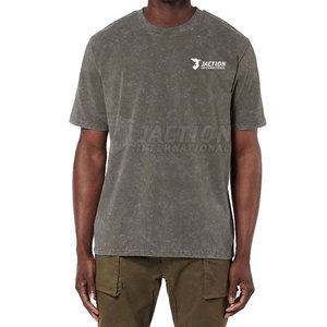 Camiseta profesional con logotipo personalizado para hombre, ropa de lavado ácido, Camiseta holgada estampada para hombre, camiseta de lavado ácido para hombre más vendida - Product Image 1