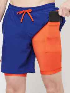 Short d'entraînement pour hommes de haute qualité 2-en-1 à séchage rapide Fitness Sports Running Wear Style décontracté Motif solide en grande taille - Product Image 5