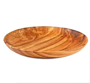 Plato de Servir de Madera de Acacia Más Vendido, Hecho a Mano, Sostenible, Artesanía Saniya, Estilo Campestre, para Fiestas, Técnica Pigmentada - Product Image 1