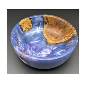 Cuenco decorativo de resina artístico hecho a mano superficie lisa brillante estilo moderno único ideal para aperitivos frutas o Decoración de mesa - Product Image 4