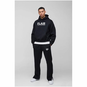 Sudadera con capucha de gran tamaño de calidad superior para hombre 100% algodón diseño de hombro caído alto peso para estampado de hojaldre de gran tamaño - Product Image 2