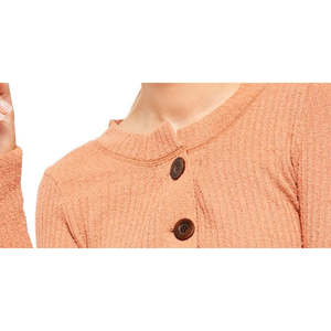 Top da Donna Free People Marrone a Maniche Lunghe con Collo Gioiello, Design Semplice in Maglia, Taglia Media, Colore Rosa - Product Image 3