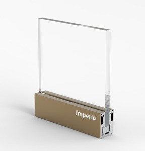 Système de balustrade en verre et aluminium IMPERIO MICRO Premium pour balcons, escaliers et terrasses avec design de base moderne - Product Image 2