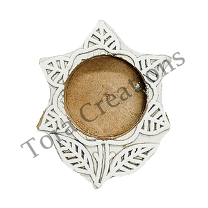 Venta caliente nuevo diseño blanco + marrón hecho a mano de madera portavelas elegante logotipo personalizado bodas Navidad Pascua - Product Image 4