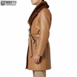 Blouson aviateur unisexe en cuir véritable camouflage, col rond, fermeture éclair, imperméable, respirant, personnalisable, hiver 2025 - Product Image 3