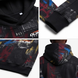 Sudadera con Capucha de Felpa de Algodón de Alta Calidad, 350GSM, Estilo Urbano, Personalizable con Sublimación, para Hombre, Estilo Holgado, Impresión DTG, OEM - Product Image 4