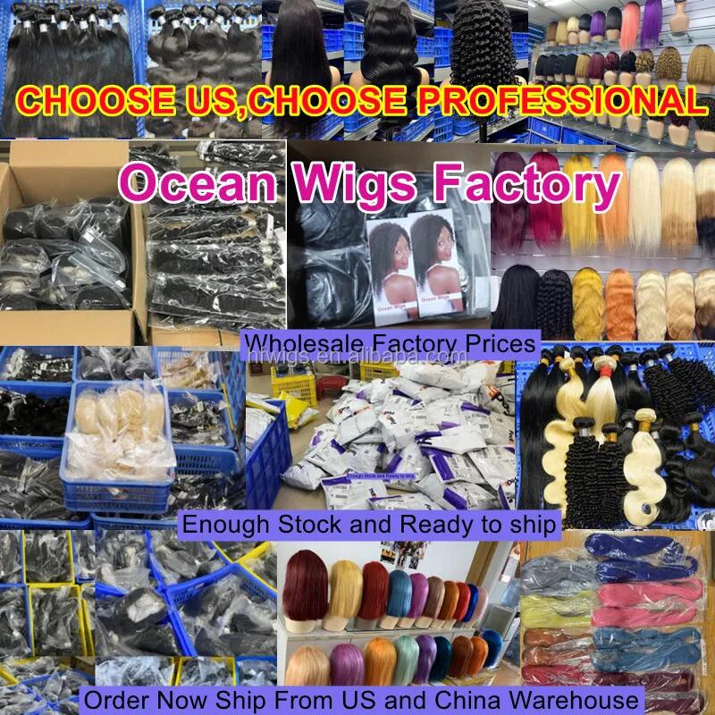 Ocean wigs 13 years factory Wholesale Cuticle Aligned Raw Virgin straight  613 Blonde Human Hair Weave #613 Bundles blonde human