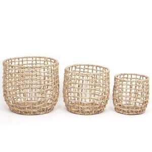 Panier porte-plantes pour la décoration de la maison, pots à plantes tissés à la main, pots à plantes en jacinthe d'eau - Product Image 2