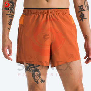 Shorts de sport pour hommes, shorts de course personnalisés en tissu, avec poches zippées, OEM - Product Image 2