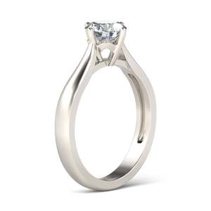 Jeulia Classic <b>Solitaire</b> Round Cut Moissanite <b>Ring</b> in Sterling <b>Silver</b> - Product Image 3