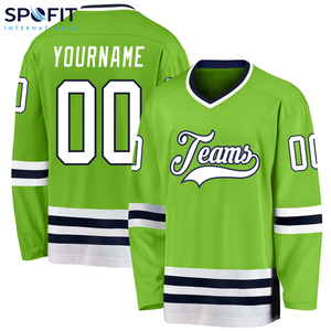 2025 nouveaux maillots de Hockey sur glace sublimés de meilleure qualité pour hommes avec Logo personnalisé 100% uniformes respirants à séchage rapide en Polyester - Product Image 1