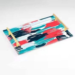 Atractivo diseño de pegatinas bandeja para servir plato para servir comida de mesa de Navidad uso con asas recubiertas de oro - Product Image 3