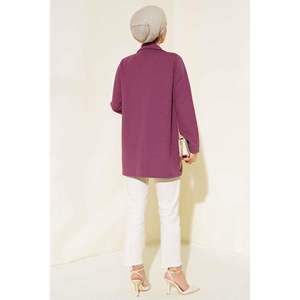 Veste en crêpe magenta pour femme - Product Image 1