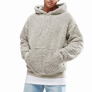 Sudadera con capucha de Sherpa para hombre y mujer, de algodón, personalizado, de alta calidad, a la moda, Color blanco, venta al por mayor - Product Image 4