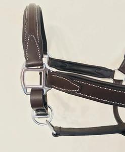 Diseño personalizado marrón inglés sillín caballo Halter genuino D.D cuero Noseband tocado Premium ecuestre caballo equipo - Product Image 1