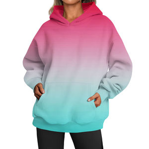 Nuevo modelo de mujer Sudadera con capucha Gradiente suelto Bolsillo grande Deportes de ocio Ropa de invierno Te mantiene caliente - Product Image 3