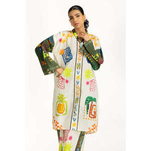 Lady's Casual Co-Ord <b>Set</b> IPST-55011 Cambric Chiffon Printed <b>Square</b> Collar Bohemian Style for Spring/Summer - Product Image 5