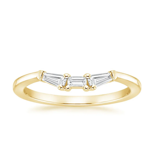 Luxury 10K Gold Plated Moissanite Diamond <b>Ring</b> Emerald Cut Baguette Shaped Accents <b>Split</b> Shank Wedding Engagement Designer - Product Image 6