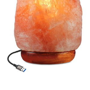 Himalayan โคมไฟ USB ปรับความสว่างได้, โคมไฟคริสตัลสีชมพูหินกลางคืนสำหรับการรักษาผ่อนคลาย - Product Image 5
