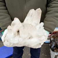 Grands amas de cristal de quartz clair naturel brut, points de cristal de citrine fumée, amas esthétique pour la décoration de la maison, pierre d'énergie Reiki