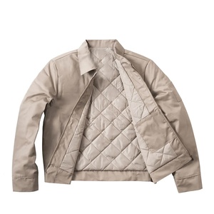 Veste en velours côtelé de haute qualité pour hommes, design personnalisé, vintage, lavée, col montant, fermeture éclair, veste de travail en denim, grande taille, OEM, designer - Product Image 3