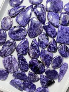 เกรด AAA คริสตัลหรู Charoite Cabochon สีม่วงธรรมชาติหรูหราสำหรับการทำเครื่องประดับอัญมณีหลวม - Product Image 4