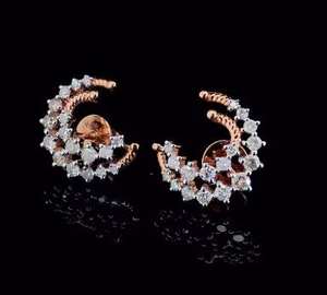 Boucles d'oreilles en or rose de haute qualité avec diamants naturels SI3 I1 design élégant prix d'usine direct pour fiançailles ou cadeau - Product Image 3