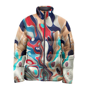 Chaqueta de Plumón Sublimada para Hombre, Chaqueta de Invierno Informal, Cálida y Moderna, Ropa de Abrigo para Exteriores en Venta - Product Image 1