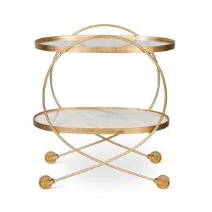 Unique Design Oval Shape Food Serving Trolley Iron And Marble Catering <b>Cart</b> Serving Trolley At Wholesaler Price - Product Image 1