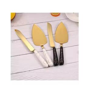 ชุดมีดสำหรับเค้กและมีดทองเหลืองขัดเงาดีไซน์วินเทจชุดมีดเค้กที่บ้าน - Product Image 1