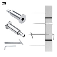 Kit de quincaillerie moderne et durable pour garde-corps de terrasse et d'escalier invisible, câble en acier inoxydable T316 de 1/8 po, revêtement poudré, poignée dissimulée améliorée