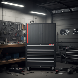 Armoire à outils double supérieure Facom rouge avec volet roulant - Product Image 3