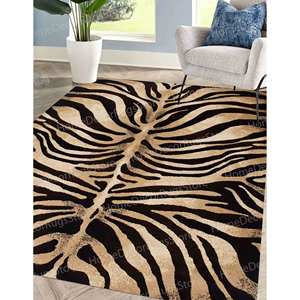 Alfombra con Estampado de Zebra - Diseño Abstracto Moderno y Lujoso para Decoración del Hogar, Alfombra Delgada No Tejida - Product Image 5